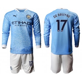 Fußballtrikots Manchester City Kevin De Bruyne 17 Kinder 2020-2021 Langarm Heimtrikotsatzsatz kaufen